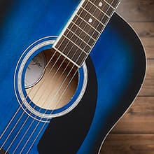 Ashthorpe Full-Size Dreadnought Acoustic-Electric Guitar Bundle - Premium Tonewoods - Brown