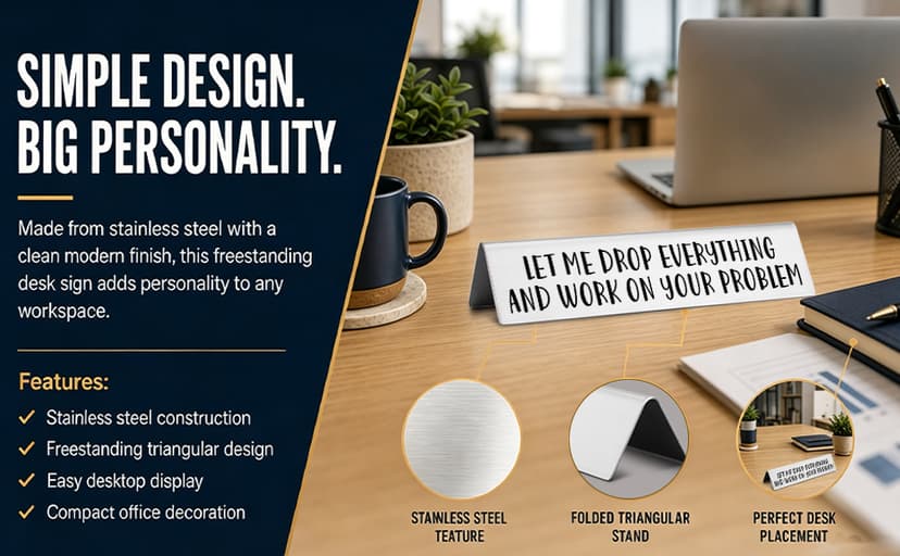 Funny office desk sign • Novelty nameplate • Coworker gift • Boss gift • Manager gift • Workplace humor decor Let Me Drop Everything and Work On Your Problem Funny Desk Plate Sign B0D1NZX9JX