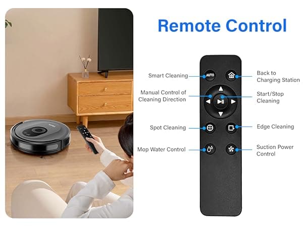 Tikom Robot Vacuum and Mop Combo, 5000Pa Robotic Vacuum Cleaner, 150 Min Max, App & Remote Control, Ideal for Hard Floor, Carpet, Pet Hair, Self-Charge(G8000 Max)
