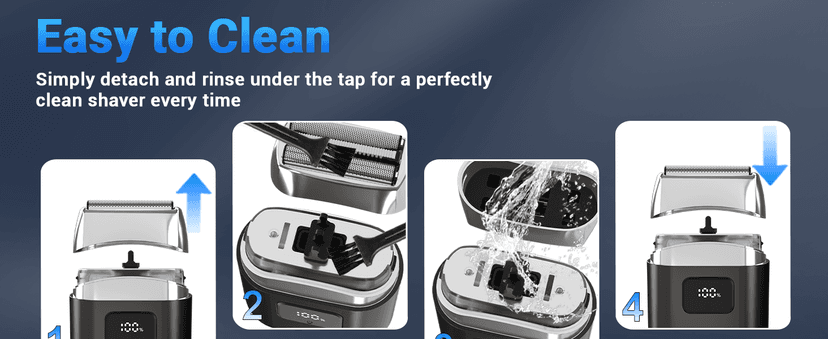 Electric Foil Shavers for Men: Mini Electric Razor with 3 Floating Blades, LED Display, Dual Speed - IPX7 Waterproof Wet/Dry Cordless Razor, USB Fast Charging, Travel Lock