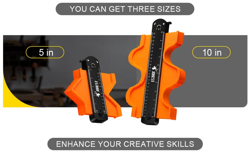 JOREST Connectable Contour Gauge (10+5 Inch), Gifts Ideas for Men Dad Handyman Husband Him, Shape Profile Duplicator with Lock, Outline Angle Measuring Tool, Template tool, Tile Flooring, Scribe Edge