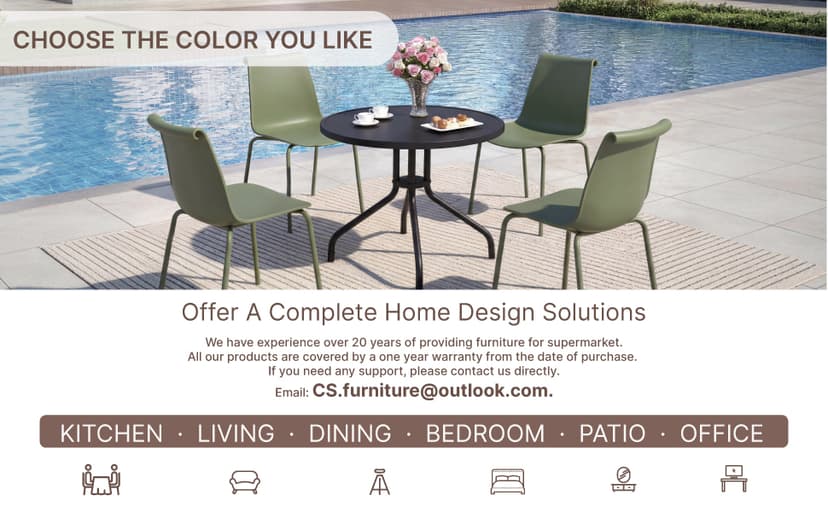 KISLOT Dining Chairs Set of 4, Plastic Outdoor Dining Room Chairs with Metal Legs, PP Anti-UV Stackable Patio Chairs with Ergonomic Back & Curved Seat for Kitchen Swimming Pool, Easy Assembly, Green