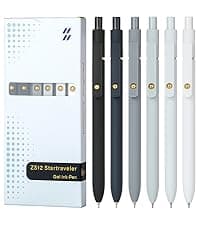 Ddaowanx Gel Pens, 6 Pcs 0.5mm Quick Dry Black Ink Pens Fine Point Smooth Writing Pens, Cute Office School Supplies Gifts for Women