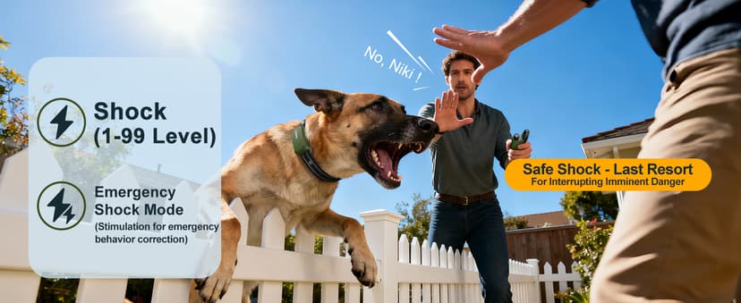 Dog Shock Collar - 4500FT Dog Training Collar with Remote, IPX8 Waterproof Electric Dog Collar with 4 Training Modes, Security Lock, Rechargeable eCollar for 10-120lbs Small Medium Large Dogs