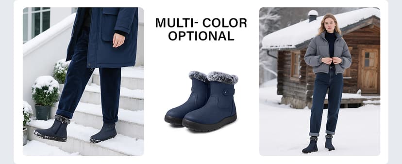 SHIBEVER Women's Snow Boots Winter Fur Lined Waterproof Anti-Slip Booties Women Ankle Snow Boots