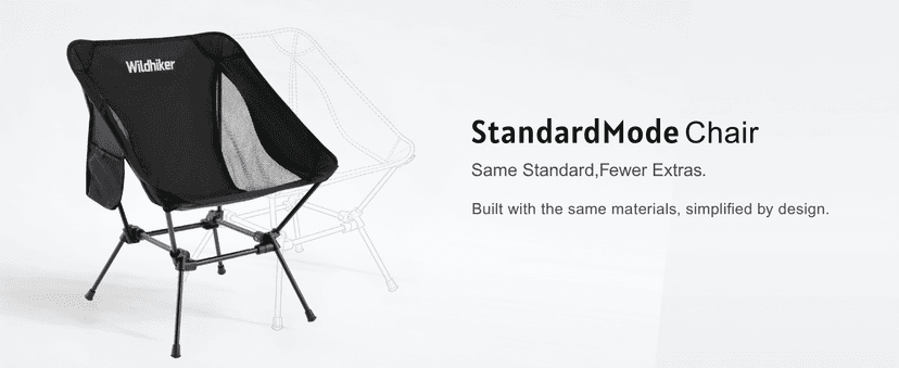 Wildhiker Lightweight Camping Chair – Folding Portable Chair for Adults, 2.16 lbs with Square Base and Carry Bag for Travel, Fishing, Motorcycle, Festival– Black
