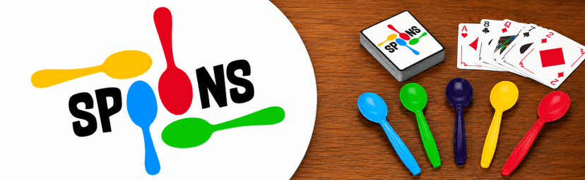 Spoons in a Case, Card Games for Kids - Spoons Game, Fun Family Games for Kids and Adults, Game Night, Travel Games, 3-6 Players, Ages 7+