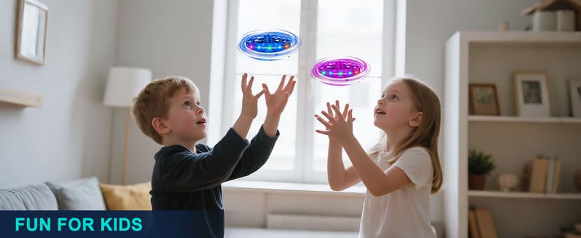 Hand Operated Flying Toy Drone for Kids, 360° Hands Free Motion Sensors Mini Drone with Cool LED Lights, Easy Indoor Small UFO Toy Flying Ball Drone for 6 7 8 9 10+ Year Old Boys and Girls (Blue)