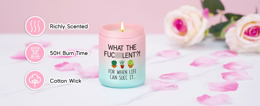 Pick Me up, Break up Gifts for Women Her, Funny Birthday Christmas Cool Gifts for Plant Lovers Mom Lady Friend Wife Miracu Succulent Candle, Get Well, Cheer up, Plant Lover Gifts for Women B0BJ2RSYBB