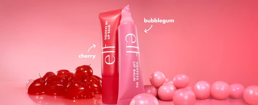 Moisturizing Balm For A Sheer Tint Of Color, Made With Hyaluronic Acid, Vegan & Cruelty-Free, Cherry & Bubblegum e.l.f. Squeeze Me More Lip Balm Duo, Cherry/Bubblegum B0FPMGZ18H