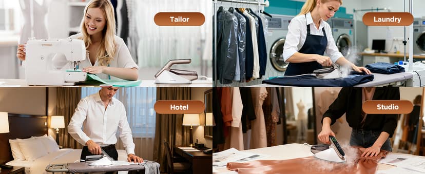 Newbealer Steam Generator Iron, 1500W Turbo Steamer for Clothes, 2 Bar Pressure Clothes Iron, 4 Steam & 4 Dry Heat Modes, Fast Heat-Up, 350ml Detachable Tank, Auto-Off, Self-Cleaning (Gold)