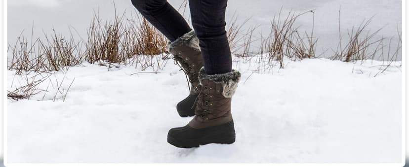 mysoft Women's Snow Boots Warm Insulated Faux Fur Lined Waterproof Mid-Calf Winter Boots