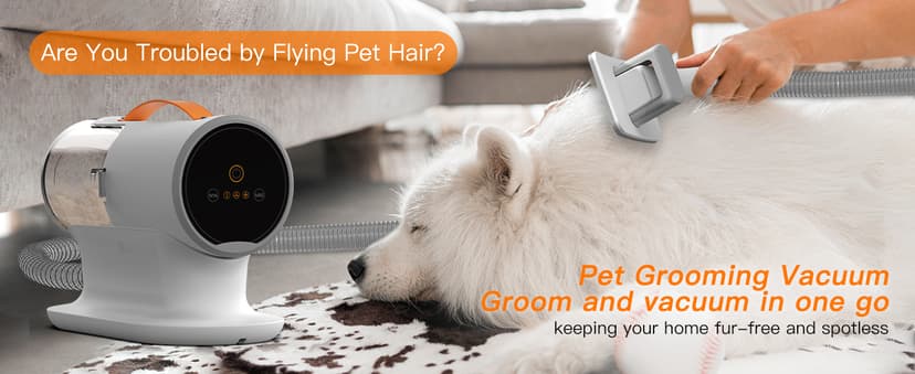 AIRROBO Dog Grooming Vacuum, Dog Grooming Kit,12000Pa Strong Pet Vacuum, 2L Large Capacity Vacuum for Shedding Grooming Hair, Quiet,PG100