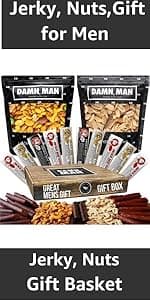 Snack Box Gift Basket, Birthday Gift for Men, Food Care Package, Unique Tins of Assorted Nuts, Snacks in Stunning Case - Treat for Men, Women, Dad, Friends, Family