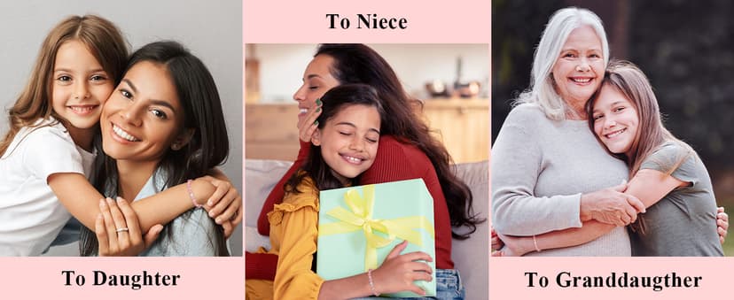 Sereney Birthday Gifts for Girls, Beaded Bracelets as 1 3 4 5 6 7 8 9 10 11 12 13 15 16 Year Old Birthday Gift, Adjustable Stone/Pearl Bracelet as Happy Birthday Gifts for Daughter Granddaughter Niece