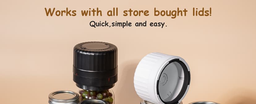 Electric Mason Jar Vacuum Sealer - Automatic Mason Jar Vacuum Sealer Kit, Vacuum Sealer for All Mason Jars With Regular Lids/Wild Mouth Lids, A Must-Have Tool for Canned Foods/Pantry etc