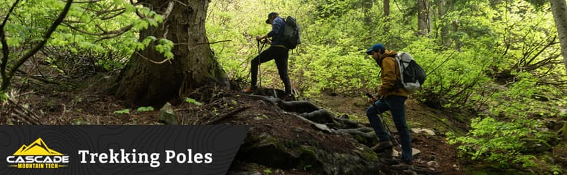Cascade Mountain Tech Lightweight Aircraft-Grade Aluminum Trekking Poles with Extended Down Grip Plus Tip Kit