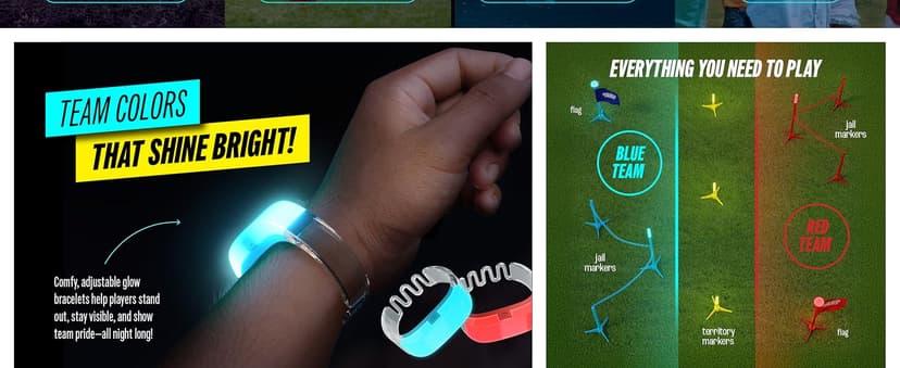 Capture the Flag Glow in the Dark Game Set - Yard Outdoor Games for Kids Ages 8, 10, 11, 12 Old - Fun Lawn Summer Family Game for Boys & Teen Boys,- Birthday Gifts - Camping and Backyard Adventures B0F9XHZSKG