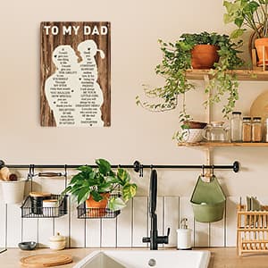 Gifts for Dad from Daughter Wife,12x8Inch Metal Tin Sign Novelty Vintage Plaque Decorative Gifts for Dad Husband,Meaningful Christmas Anniversary Birthday Father's Day Presents for Daddy Stepfather