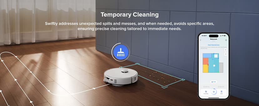 roborock Qrevo Curv S5X Robot Vacuum and Mop, 18500Pa Suction, Zero-Tangling Design, FlexiArm Side Brush, Reactive Tech Obstacle Avoidance, 10 Weeks Self-Emptying, Auto Washing for Hard Floor, Corner