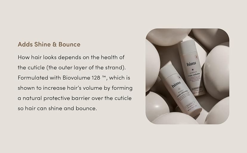 hims Max Volume Shampoo, 2 Pack - Volumizing Natural Shampoo for Men with Biotin - Adds Volume, Shine & Bounce - Citrus Spice - 2 x 6.4 fl oz