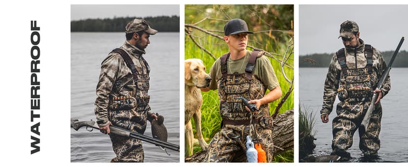 HISEA Hunting Waders for Men with 600G Insulated Boots, 4.5mm Neoprene Waterproof, Bootfoot Chest Wader Fishing Duck Hunting