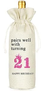 Graduation One Degree Hotter,Funny Cute Wine Bag Gift,College Graduation Gift for Him Her Grad Masters Congrats Cap-Linen Drawstring Wine Bags(5SW113) B0BPC5W9VV