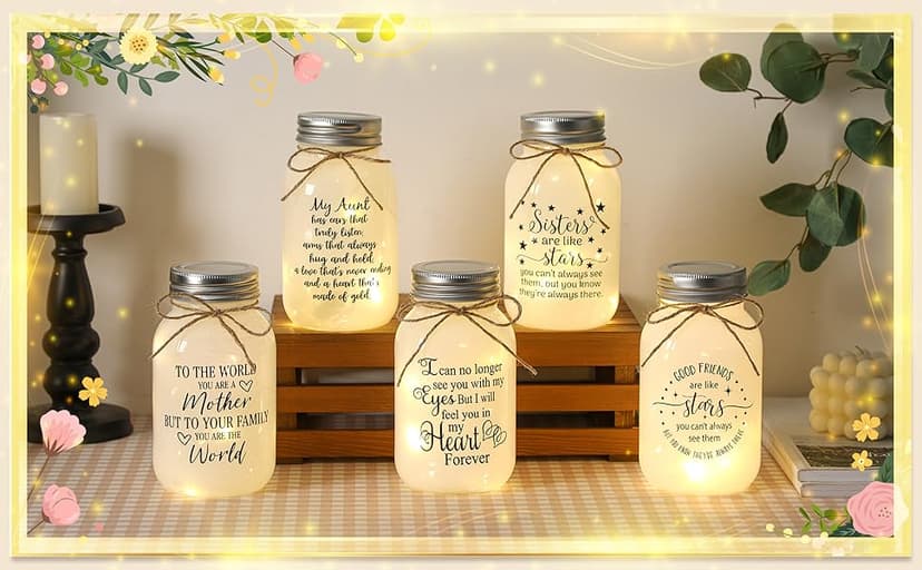 Maracco Christmas Best Friends Gifts for Women, Mason Jar Night Lights for Friend, BFF, Coworker, Friendship Gifts Friends Birthday Gifts for Women