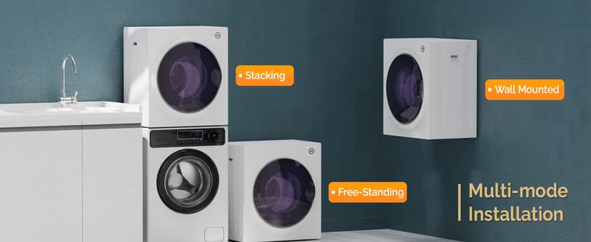 ROVSUN 25LBS Full Automatic Washing Machine and 2.6CuFt Portable Clothes Dryer Set, Electric Laundry Washer and Dryer Combo Set with Stainless Steel Inner Tub, for Apartment, Dorms, Home