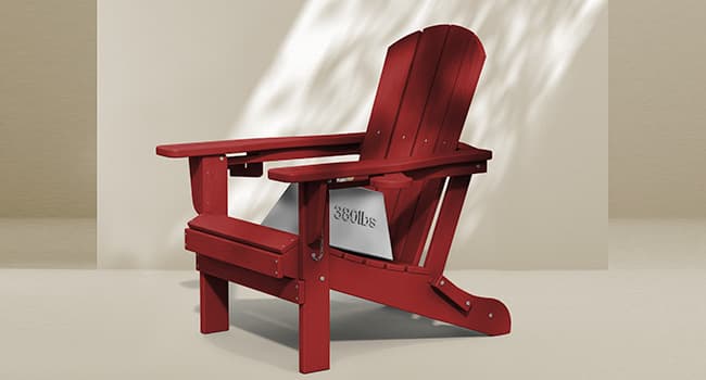 SERWALL Adirondack Chair with Cup Holders - Composite Adirondack Chairs Set of 2 HDPE Outdoor Chairs All Weather Use- Dark Red