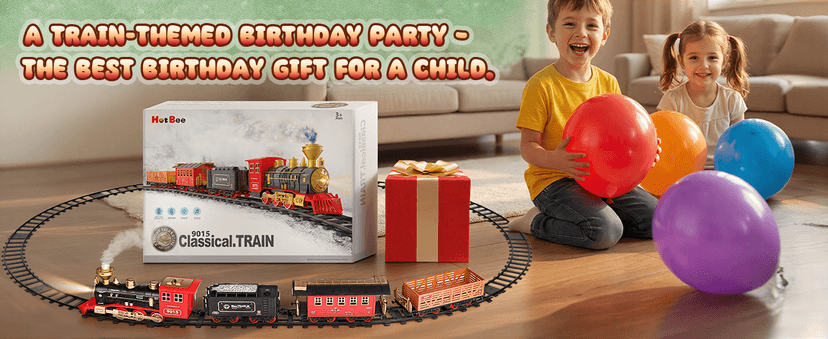 Hot Bee Train Set - Train Toys for Boys with Smokes, Lights and Sound, Toy Train Set for Under Christmas Tree, Toddler Model Trains for 3 4 5 6 7 8+ Years Old Kids Christmas Toys Gifts