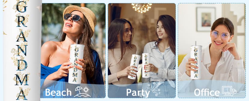 Gifts for Grandma- Best Grandma Stainless Steel Tumbler- Cute Grandma's Mother's Day Birthday Christmas Gifts- Gift for Grammy, Grandmothers, Grandmom from Grandchild Grandson Granddaughter