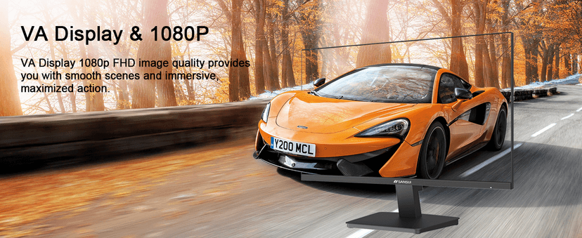 SANSUI Monitor 24 Inch 100Hz PC Monitor, HDMI VGA Ports VESA Mount, FHD Computer Monitor Ultra-Slim Ergonomic Tilt Eye Care for Home Office (ES-24F2, HDMI Cable Included)