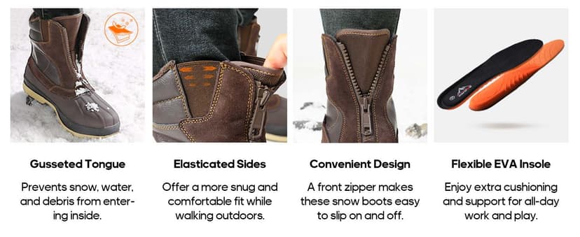 NORTIV 8 Men's Insulated Waterproof Winter Snow Boots Warm Outdoor Boots for Cold Weather