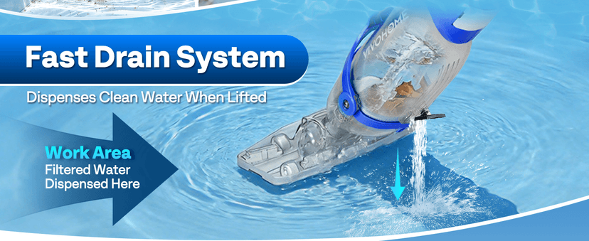 VIVOHOME 1140GPH Handheld Pool Vacuum Cordless Cleaner Powerful 40W Motor Suction Long-Run 75min Battery, 2.6L Visible Filter, Adjustable 8.2FT Pole for Above Ground & In-Ground Pools