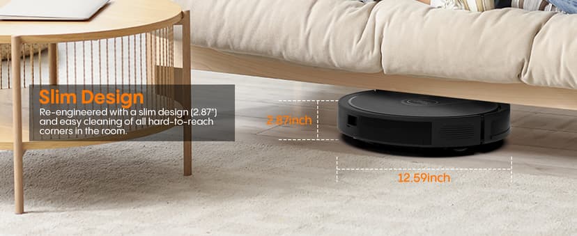 Robot Vacuum and Mop, 3-in-1 Robot Vacuum Cleaner, 4000Pa Powerful Suction, 2.87" Ultra Slim, with Wi-Fi/App/Alexa, Smart Navigation, Perfect for Pet Hair, Hard Floors and Low-Pile Carpets