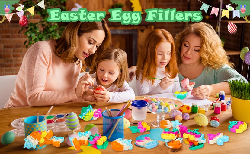 Easter Egg Fillers Basket Stuffers Mini Pop Keychain It Goodie Bag Stuffers Fidgets for Classroom Prizes Kids Party Supplies Easter Pop Fidget Toys Bulk Its Easter Party Favors for Kids 24 Pack Gifts B0DPLXDGMR