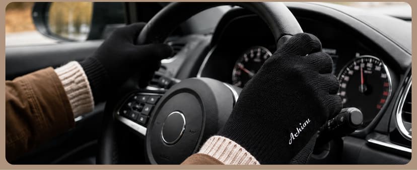 Achiou Winter Gloves, Glove for Men Women, Upgraded Touch Screen Texting Warm Running with Thermal Soft Knit Lining