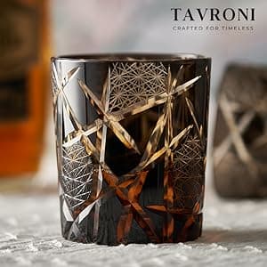 Old Fashioned Edo Kiriko Whiskey Glass Set of 2 – 9 oz Handmade Japanese Cut Crystal Tumblers for Bourbon, Scotch, Cocktail, Liquor – Premium Gift Boxed Drinkware for Men, Dad, Husband