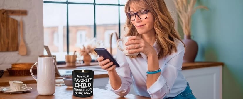 TEEZWONDER Birthday Gifts for Mom - Favorite Child Scented Candle Vanilla Lavender 10 oz - Christmas Funny Gifts for Mom Dad from Daughter Son, Grandma Grandpa Gift Ideas, Candle for Parents