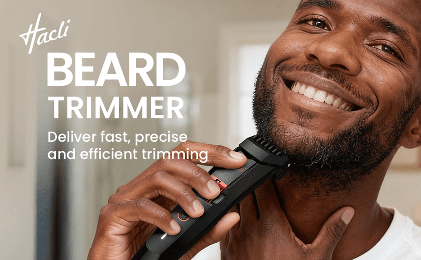 Men's Beard Trimmer with Precision Dial, 20 Adjustable Length Settings for Beard Mustache & Facial Grooming, Cordless Rechargeable, Professional Hair Clipper IPX7 Waterproof Wet/Dry Use, Red