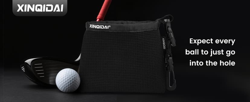 Golf Club and Golf Ball Cleaning Bag - Cleans Club Grooves, Waterproof Clean Face Tech, Detachable Clip, Machine Washable, Stay-Dry Exterior