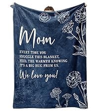 Mom Birthday Gifts, Gifts for Mom Blanket, to My Mother Birthday Gift from Daughter Son, Present for Moms for Christmas 60" x 50", Blue