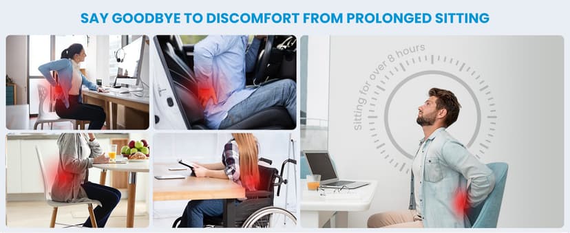 Lumbar Support Pillow for Office Chair, Office Home Essentials,Gifts for Mom,Dad, Back Support Pillow for Car, Chair Cushions,Back Pain Relief Improve Posture,Mesh Cover Double Adjustable Straps