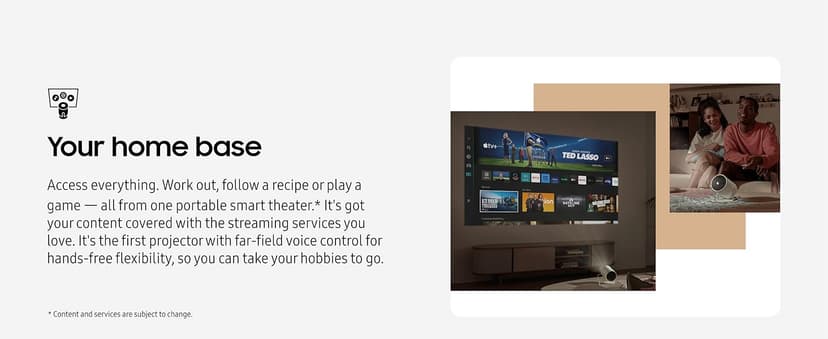 Samsung 30” - 100” The Freestyle 2nd Gen with Gaming Hub Smart Portable Projector, FHD, HDR, Big Screen Home Theater Experience, 360 Sound, SP-LFF3CLAXXZA, 2023 Model