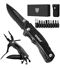 Gifts for Him Men Husband, Christmas Stocking Stuffers, Anniversary Birthday Gifts ideas for Him, Engraved Pocket Knife, Wooden Handle Folding Knife with Wood Box, Unique Outdoor Camping Hiking Tool