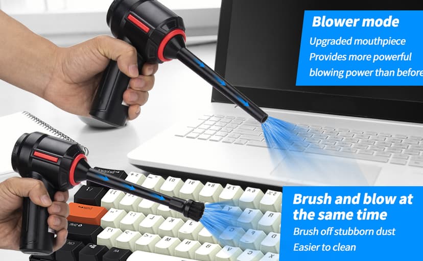 Air Duster - Computer Vacuum Cleaner - for Keyboard Cleaning- Cordless Canned Air- Powerful - Energy-Efficient(Air-01)