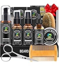 XIKEZAN Beard Kit for Men Grooming & Care w/Beard Conditioner, Wash, Oil, Balm, Brush, Comb,Birthday Fathers Valentines Gifts for Men Him Dad Husband Boyfriend Christmas Gifts Mens Stocking Stuffers