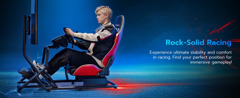 ARES WING Racing Simulator Cockpit with Monitor Mount and Seat, Formula and GT Sim Racing Cockpit Compatible with Fanatec, Thrustmaster, Logitech, Moza Racing Games on PS5, PS4, Xbox and PC