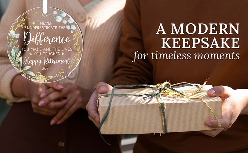 HEXMOZ Retirement Gifts - Retirement Gifts for Women, Men 2025 - Retired Ornament 2025 - Retired Gift for Coworker, Boss, Employee, Teacher, Nurse, Woman, Man - Acrylic Christmas Ornament Keepsake